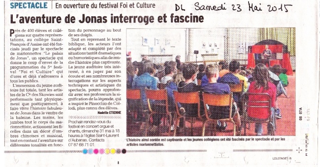 Spectacle « Jonas » foi & culture 2015