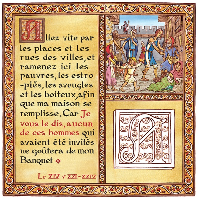 Livre de coloriage méditatif - Le Festin des Noces - Gilles Agar - Les pauvres et les boiteux